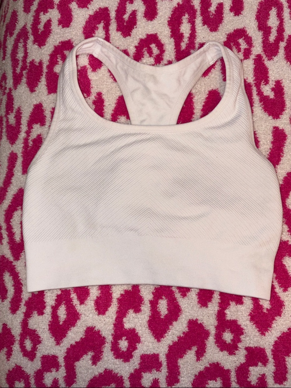 Racerback Seamless White Sports Bra - Lightweight Support
